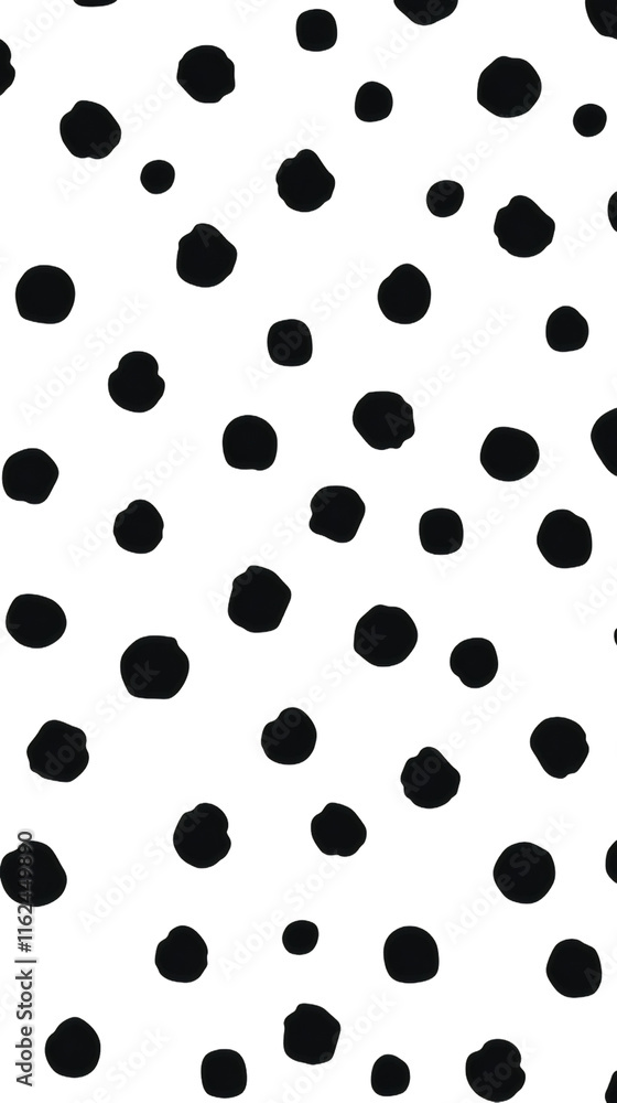 Aufkleber black irregular dots seamless pattern on transparent background, perfect for overlays, textiles, and