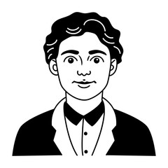 Staring character icon in glyph style 