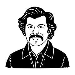 Obraz premium Vintage man icon in glyph style 