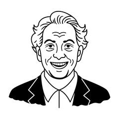 Comedic character icon in sketchy style 