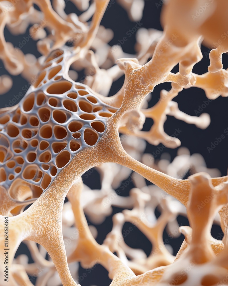 Poster microscopic structure analysis of bone tissue laboratory scientific illustration abstract environmen