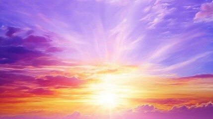 Obraz premium Abstract Watercolor Background on Paper with a Colorful Sunset and Bright Sky