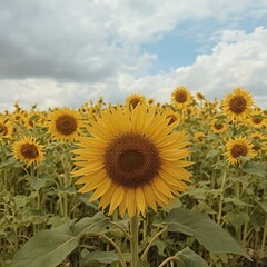Obraz premium sunflower field in the summer