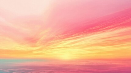 Fototapeta premium Abstract Watercolor Background on Paper with a Colorful Sunset and Bright Sky