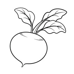 Coloring page. Composition of different vegetables on white background