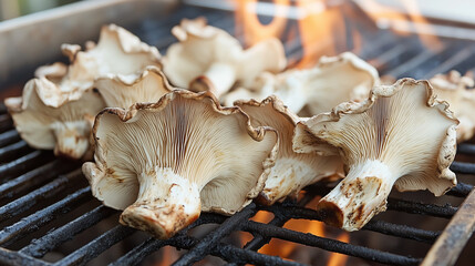 Charred King Oyster Mushrooms on the Grill in Deb Lindsey Style
