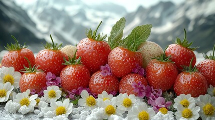 A breathtaking panoramic vista showcasing a surreal culinary landscape  