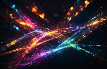 Obraz premium energy of fractal realms in vibrant colors on black. Abstract, dynamic design with swirling patterns and vivid hues