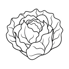Coloring page. Composition of different vegetables on white background