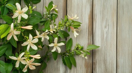 flowers on wooden background