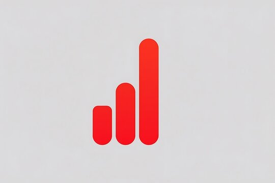 Template growing red colomn chart
