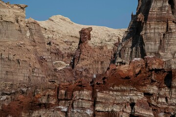 beautiful Salt rock formations at the Lake Assale area in the Ethiopia Danakil depression