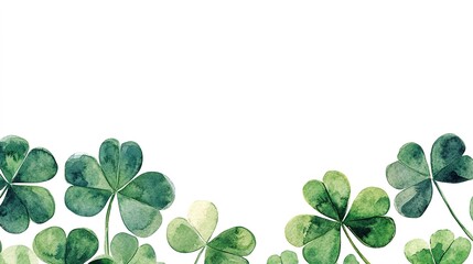 Obraz premium St Patricks day background with clover, watercolor. 