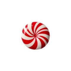 Obraz premium Sweet Red and White Peppermint Candy on transparent background