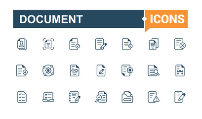 Document And Files icon. It contains symbols to document, file, paper, check, folder, ai, tech and more. Collection for mobile and web apps. Editable vector outline and solid icons.