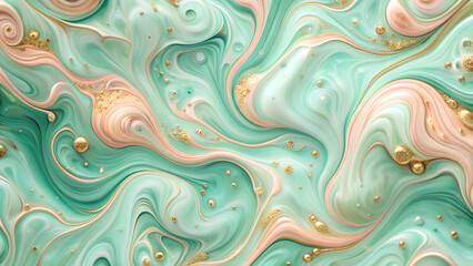 Glossy light green Abstract Marble Texture in Soft Pastels with light pink colors, Marble Luxury Background,texture, Marble Flow Background