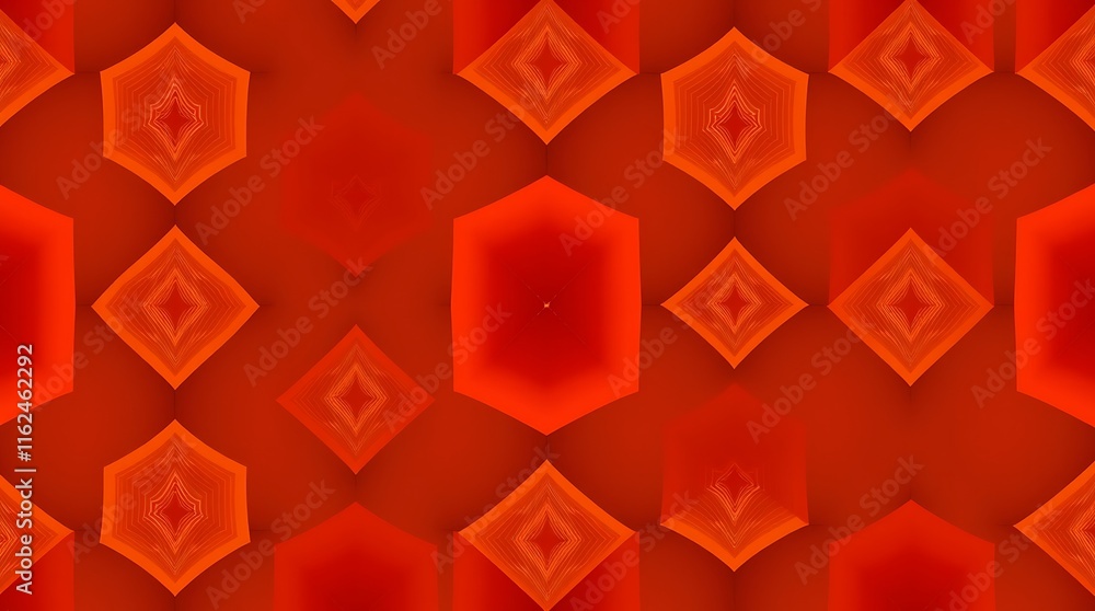 Poster red geometric pattern: a captivating abstract design featuring a seamless pattern of geometric shape