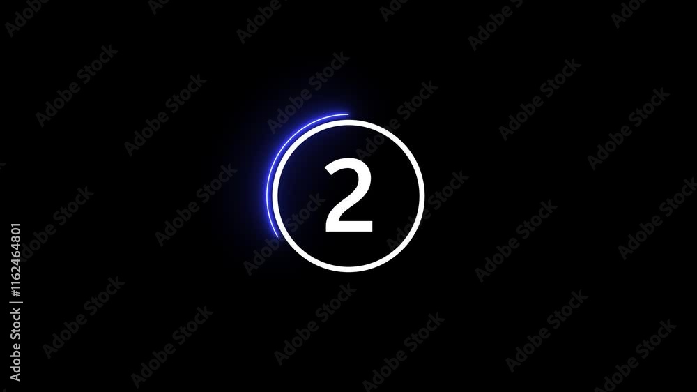 Poster circle countdown timer five second animation from 05 to 0 seconds