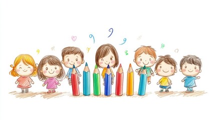 children drawing with chalk