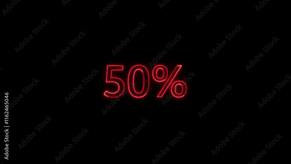 Poster neon countdown animation loading up to 100% with glowing numbers and dynamic transitions.