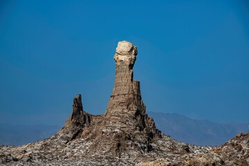 beautiful Salt rock formations at the Lake Assale area in the Ethiopia Danakil depression