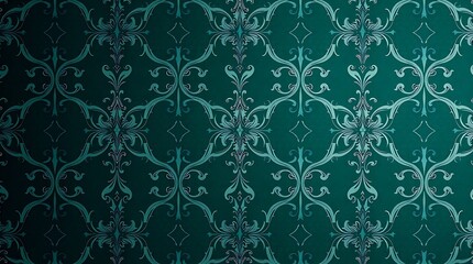Fototapeta premium Emerald Damask Wallpaper Texture 