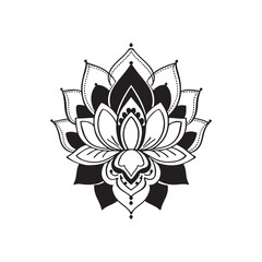 Ethnic Mandala ornament isolated on white background. Henna tattoo design. 