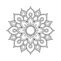 Beautiful floral pattern mandala art isolated on a white background, decoration element for meditation poster, yoga, banner, henna, invitation, cover page, design element mandala art, vector art
