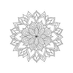 Beautiful floral pattern mandala art isolated on a white background, decoration element for meditation poster, yoga, banner, henna, invitation, cover page, design element mandala art, vector art