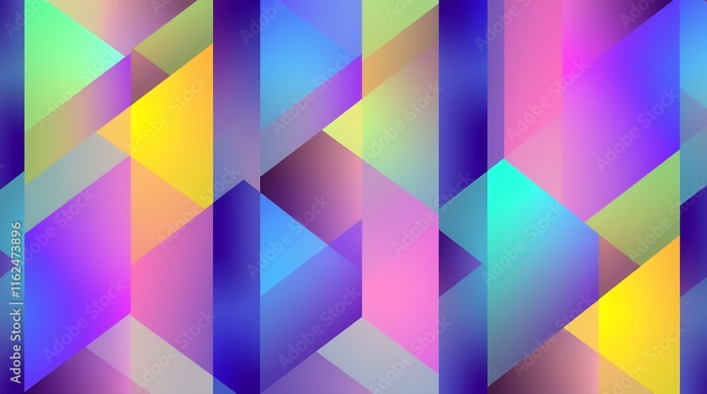 Poster abstract geometric gradient: a vibrant abstract background with a gradient of bright colors, featuri