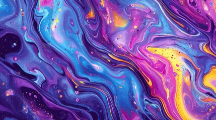 Obraz premium Abstract Swirling Paint Cosmic Nebula Art