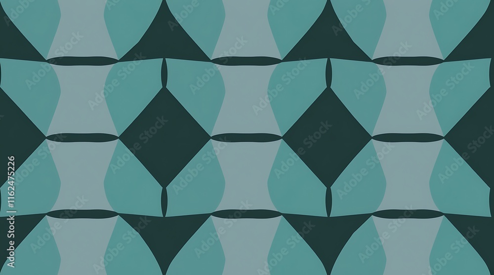 Poster abstract teal and green geometric pattern: a mesmerizing, abstract pattern of teal and green geometr