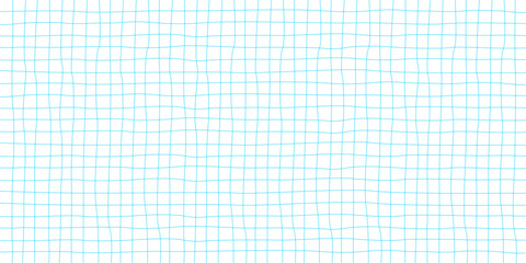 Doodle Y2k Style Background. Groovy Checker Line Seamless Pattern. Paper Notebook Texture. 