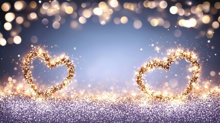Celebrating love and togetherness glittering hearts romantic atmosphere digital art