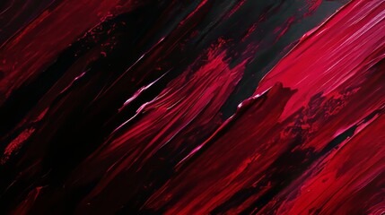 Red and black brushstrokes are forming an abstract painting, creating a vibrant and textured background