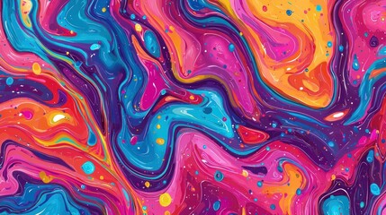 Fototapeta premium Vivid Swirling Colors Abstract Paint Design