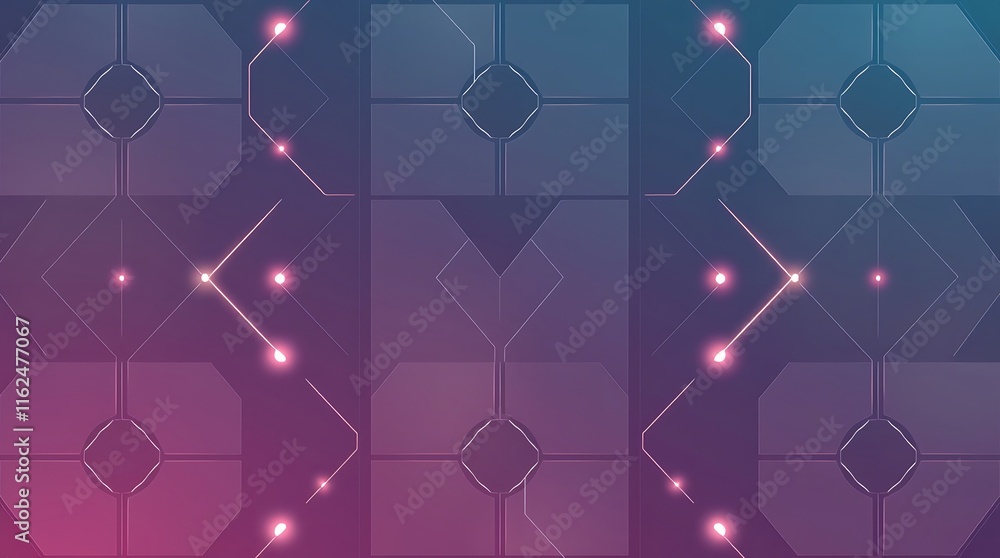 Aufkleber abstract geometric network: a captivating abstract background with geometric shapes and glowing conn