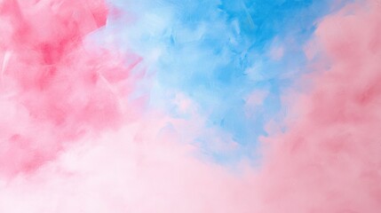 Obraz premium A soft blend of pink and blue hues creates an abstract, cloud-like watercolor effect