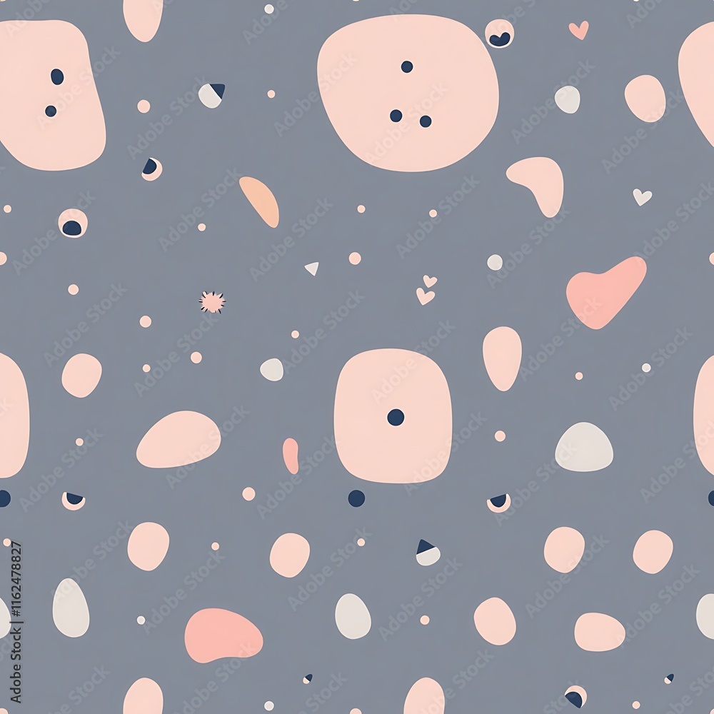 Aufkleber abstract organic pattern: a whimsical and modern design with a seamless repeating pattern of organic