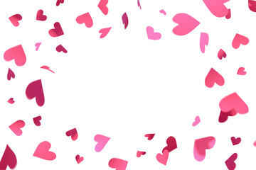 pink hearts confetti background