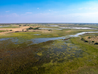 Landscape in Botswana from the air.
