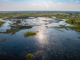 Landscape in Botswana from the air.