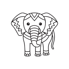 elephant icon line art