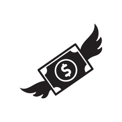 Bill Wings, dollar wings icon vector