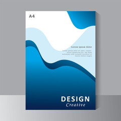 Fototapeta premium Modern flyer design with blue colour, Corporate cover design, Vector template with wave design, Brochure, Annual Report, Magazine, Business Presentation, Poster, flyer, Banner, Website