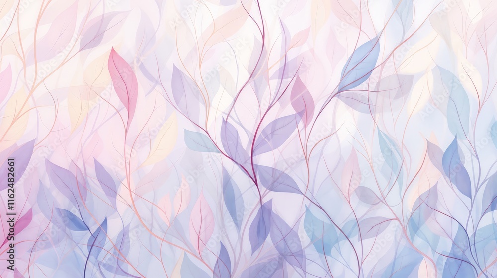 Aufkleber abstract background with pastel leaves and gentle texture.serenity. harmony. tranquility.abstract na
