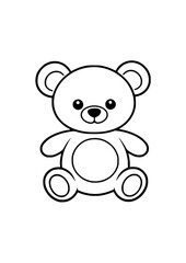 Fototapeta premium Teddy bear toy black vector illustration