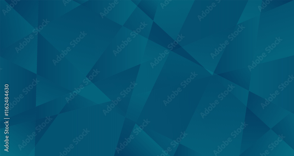 Poster geometric teal background. abstract design with overlapping teal shapes, creating a dynamic and mode