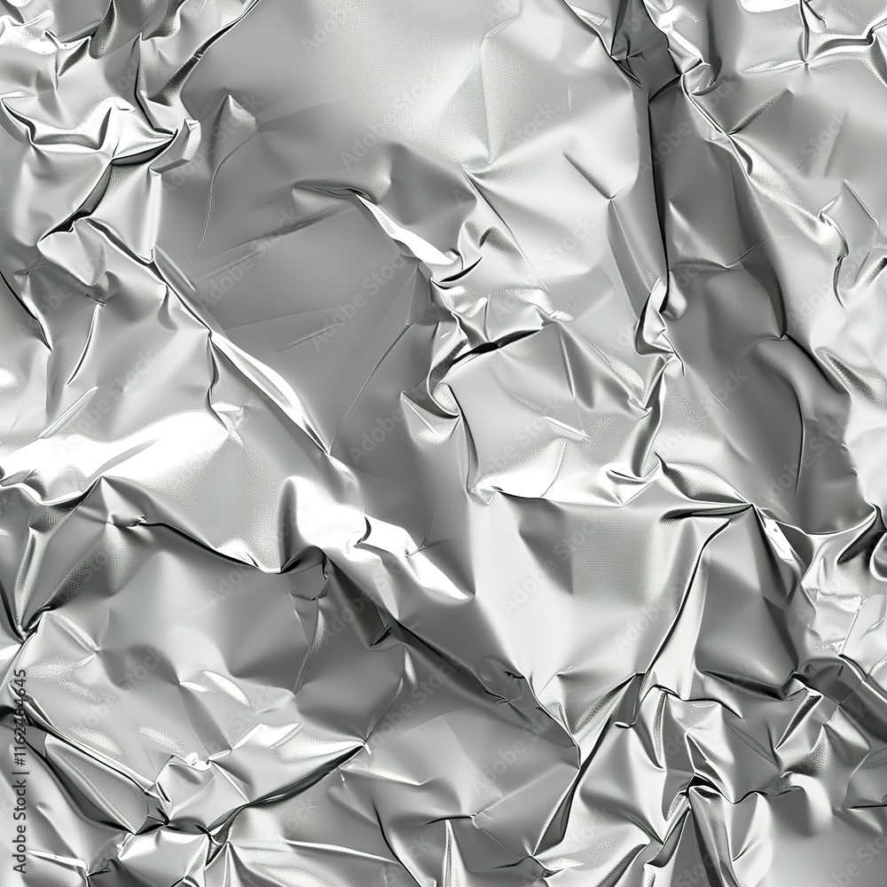 Poster monochrome trending background with wrapping metal paper. abstract 3d banner with pattern of silver 