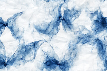 Elegant butterfly Shibori design, showcasing a minimalist and symmetrical tie-dye pattern, textile, fabric designs, and nature-inspired art with a touch of traditional craftsmanship